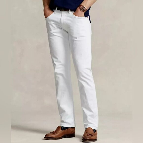 NWT POLO RALPH‎ LAUREN THE VARICK SLIM STRAIGHT Core Replen White Jeans 40X30